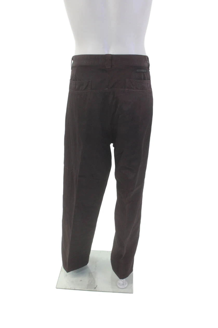 Pantalone elegante uomo Versace Classic V2 cotone plissettato gamba dritta bordeaux taglia 42
