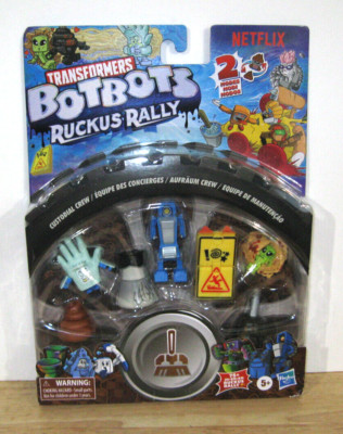 Transformers BotBots Ruckas Rally Series 6 Custodial Crew 8-Pack w/ Unhandy NIP