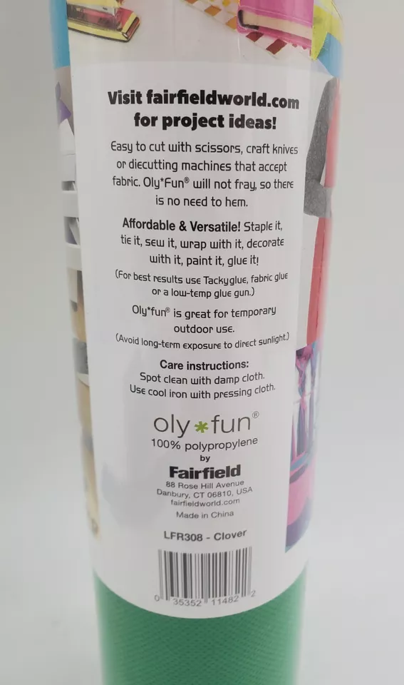 6 Yds (2 Rolls) Oly Fun Green Clover Craft Fabric Polypropylene Material - Image 3 of 4