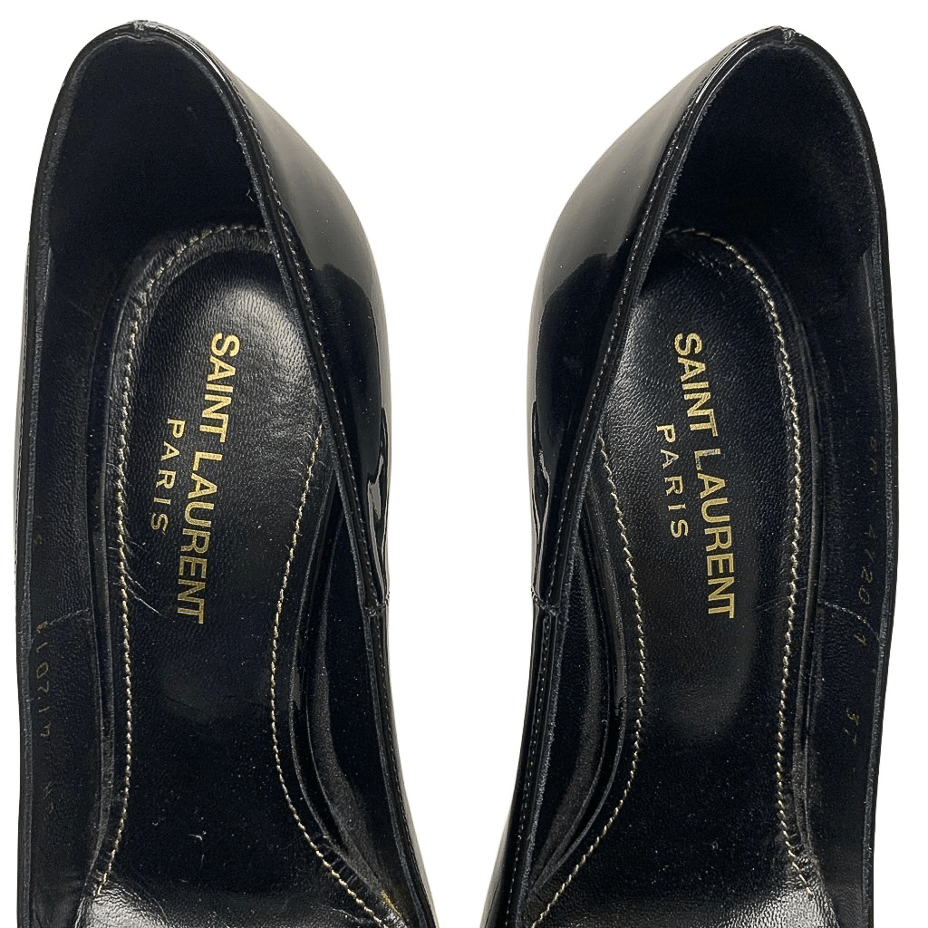 Saint Laurent Opyum 110 YSL décolleté EU 37 US 7 nere vernice tacchi alti a punta
