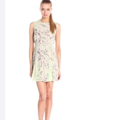 BCBGMaxazria  Gwyneth Floral Dress Nature light Mint Lace