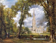 Oil painting Salisbury-Cathedral-from-the-Bishops-Grounds-John-Constable-Oil-Pai