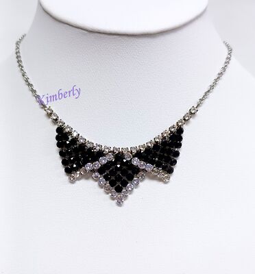 Swarovski Best Small Necklace Black/Clear Crystal Mesh Authentic NEW  5098548