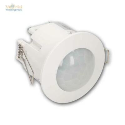 WORLD-TRADING-NET Decken Einbau Bewegungsmelder 360° 230V 10- 1200W weiss Deckenbewegungsmelder