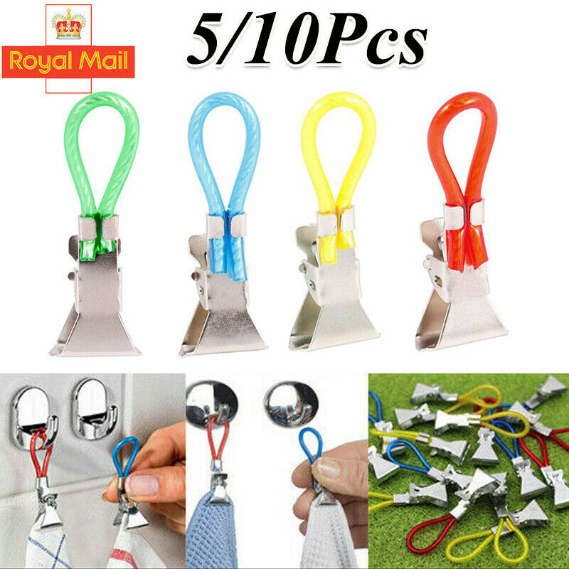 Mrs.Hinch Tea Towel Clips Kitchen Bath Towels Cloth Hangers Hooks Pk 5