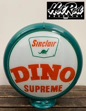 SINCLAIR DINO SUPREME Reproduction 13.5" Gas Pump Globe - (Green Body)