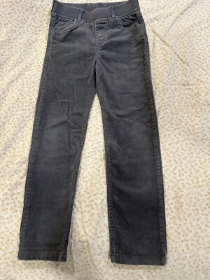 H&M DENIM STRETCH SLIM CORDUROY PANTS BOY 7-8Y GRAY