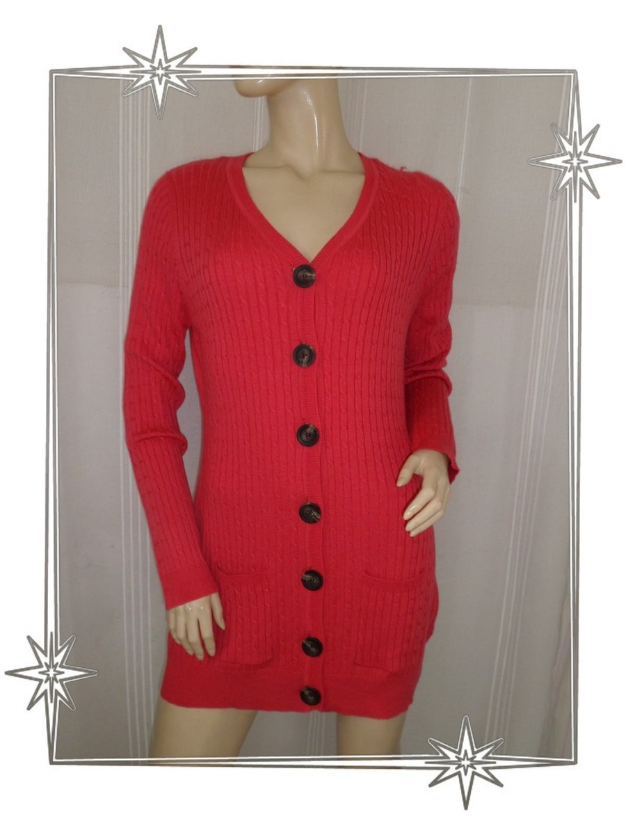 Gilet Cardigan Long Pascal Morabito - Couleur Corail - Taille L - Neuf Avec étiquettes