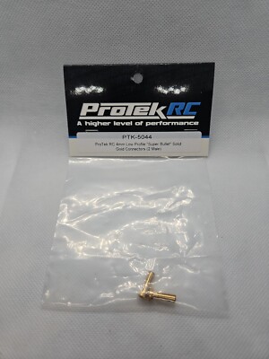 ProTek RC 4mm Low Profile ''Super Bullet'' Solid Gold Connectors (2 Male)