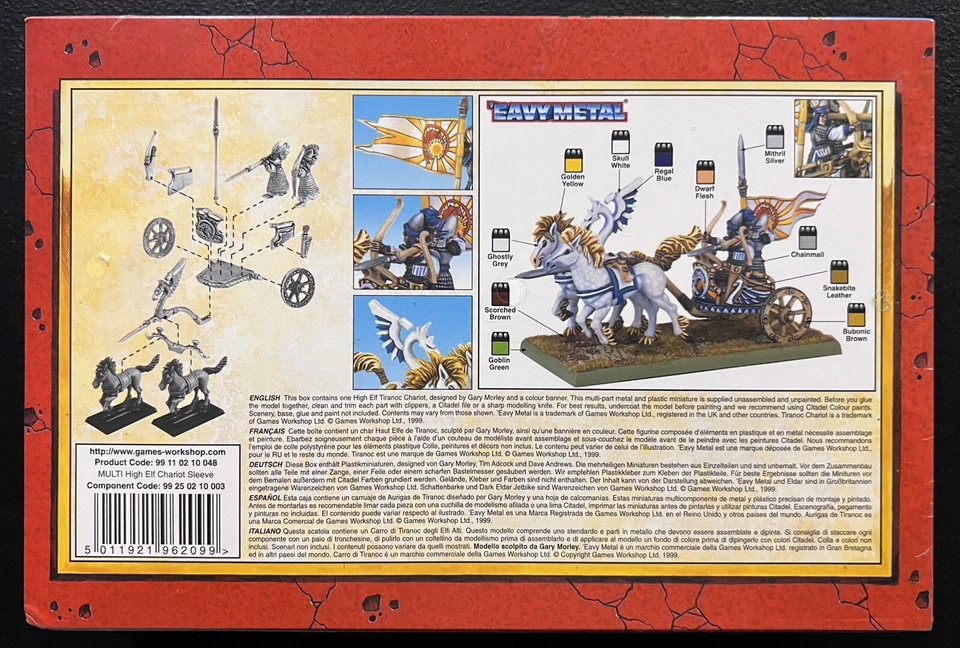 Warhammer High Elf Tiranoc Chariot (1999) Sealed OOP Metal Pewter Vintage Rare - Image 2 of 4