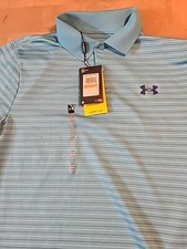 Under Armour Matchplay Striped Polo Shirt 1377376 Blue Men's Size,Small 60