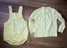 VTG Carters 2 pc Yellow Bubble Set Long Sleeve Top Spring Gender Neutral 18m USA