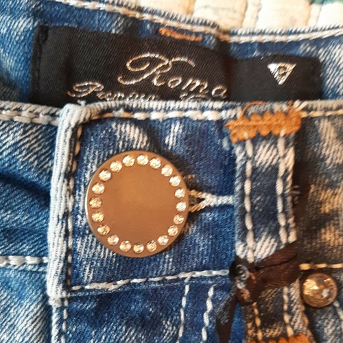 Size 0 Denim Short Shorts Roma Premium Skinny Blue Acid Wash - Picture 5 of 12