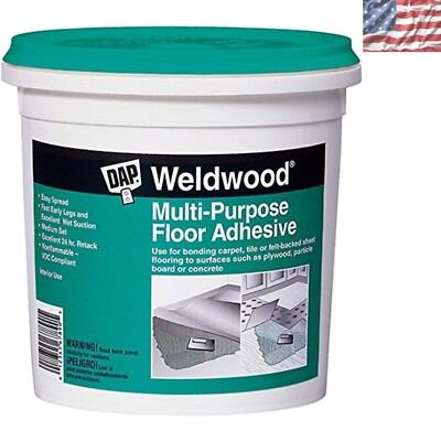 Dap 00141 Multi-Purpose Floor Adhesive, 1-Quart - Extra Strong Bonding Formula