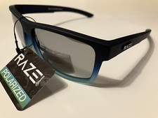 RAZE Eyewear Sunglasses Offshore Polarized Navy Blue Smoke Reflective Lens 25541