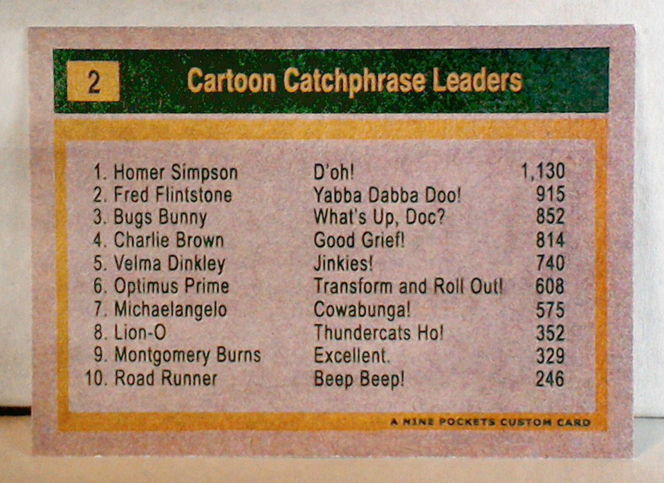 Cartoon Catchphrase Leaders CustomDesigned Trading Card Bugs Bunny eBay