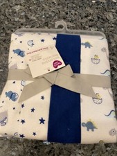 PARENT'S CHOICE RECEIVING BLANKETS GRAY TEAL CLOUDS PACK OF 4
