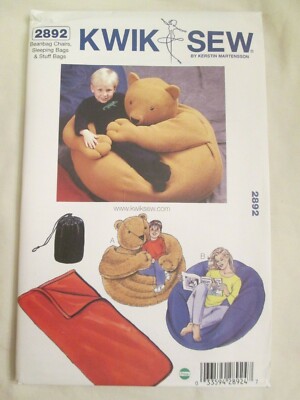 Kwik Sew 2892 Beanbag Bear Chair Pattern Sleeping Bag Stuff Bag Child Room Decor 33594289247 | eBay