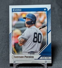 Everson Pereira Rookie RC 2024 Panini Donruss Baseball Card #91 New York Yankees. rookie card picture
