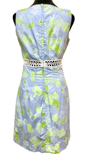 VTG Women’s Vintage Lilly Pulitzer Pastel Blue & Lime Green Sheath Dress Size 2 - 第 2/9 張圖片