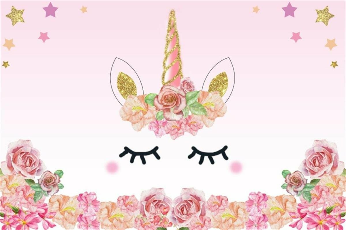 5x3ft Cartoon Unicorn Background Birthday Party Banner Sweet