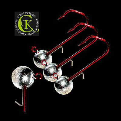 3x Gr. 3/0 VMC Jighaken Rundkopf Jigkopf Wire Keeper Jigköpfe Jig Head Greifer R