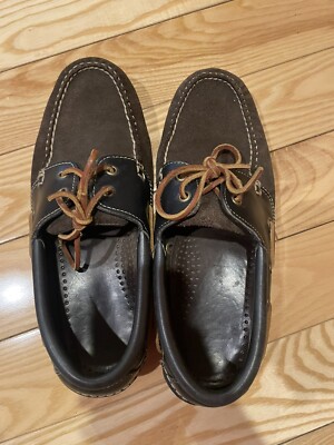 Brooks Brothers Men's Brown Navy Leather Boat Shoes Size 9 D