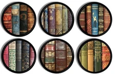 Antique Book Spines Cabinet Knobs Vintage Library Reading Drawer Pull Handles