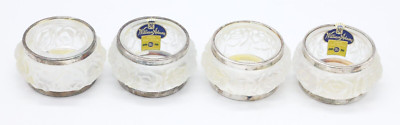 WILLIAM ADAMS/TOWLE SILVER ''FROSTED ROSE'' LEAD CRYSTAL NAPKIN RINGS - SET OF 4