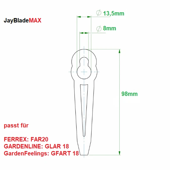 JayBladeMAX Metallmesser für GARDENLINE GLAR 18 Akku Rasentrimmer Ersatzmesser - Bild 2 von 3