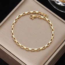 Gold Plated Small Link Paperclip Bracelet SINGLE PIECE BEAUTIFUL JEWELRY CHIC