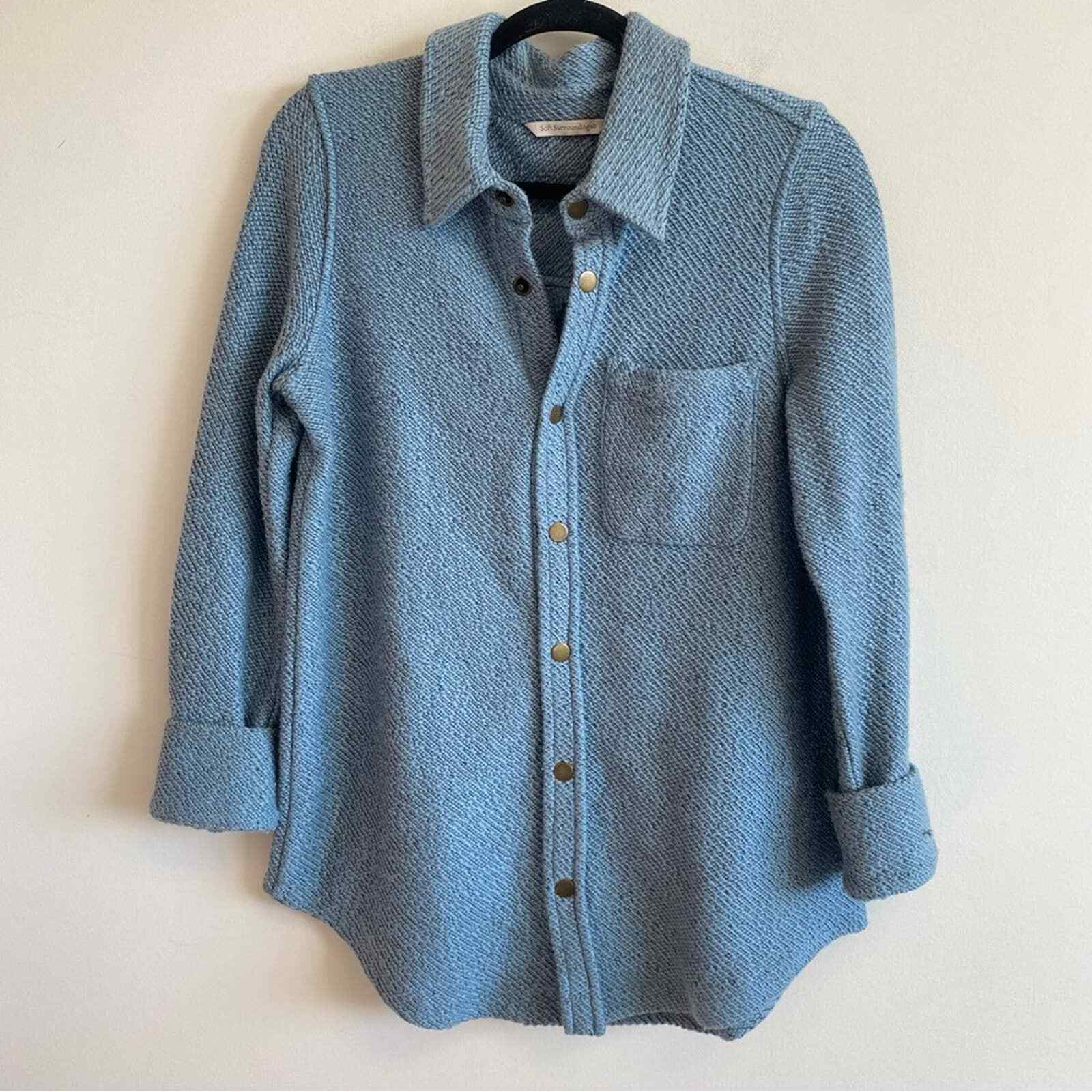 Soft Surroundings Thick Button/Snap Shacket Shirt… - image 2