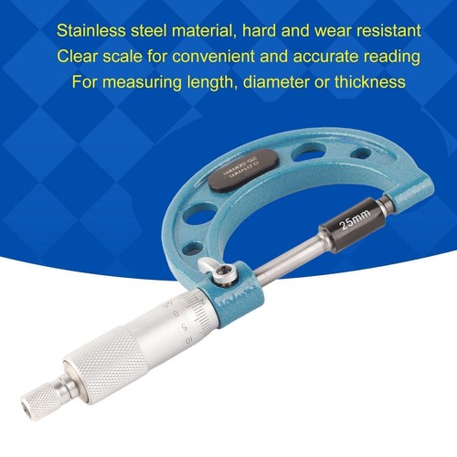 Outside Micrometer Stainless Steel High Accuracy Thickness Measuring Tool - Picture 2 of 24