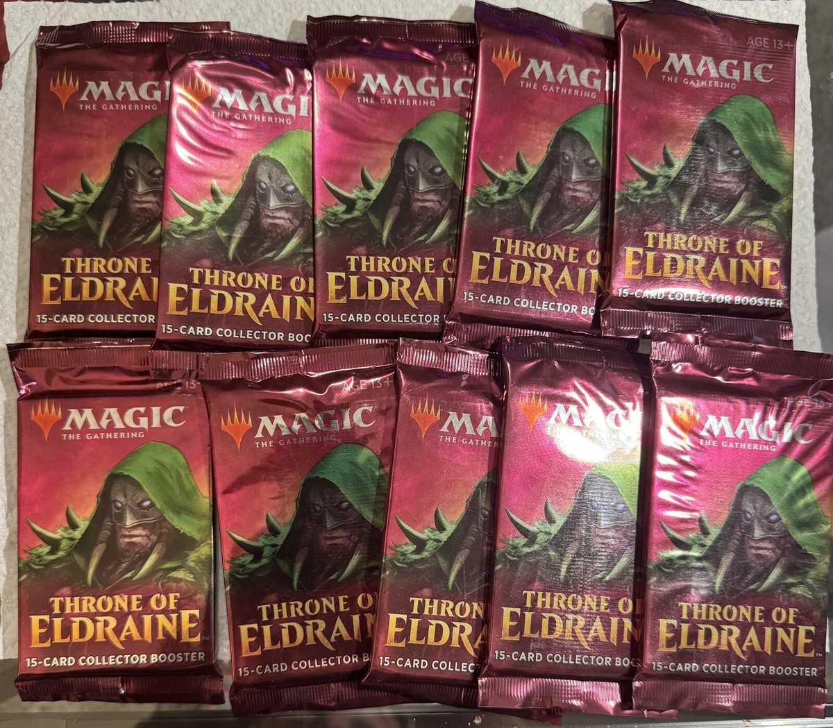 10 Lot Magic The Gathering MTG THRONE OF ELDRAINE Collector Edition Booster  PACK