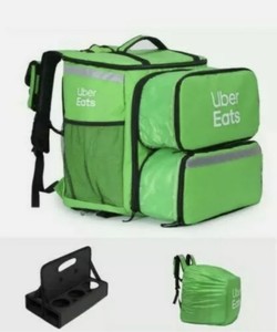 Uber Eats Large Backpack with Double Expanding Pizza Pocket and 