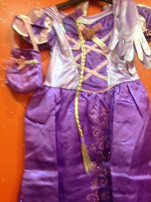 Princess Rapunzel Fancy Dress Costume Outfit Wig Braid Gloves