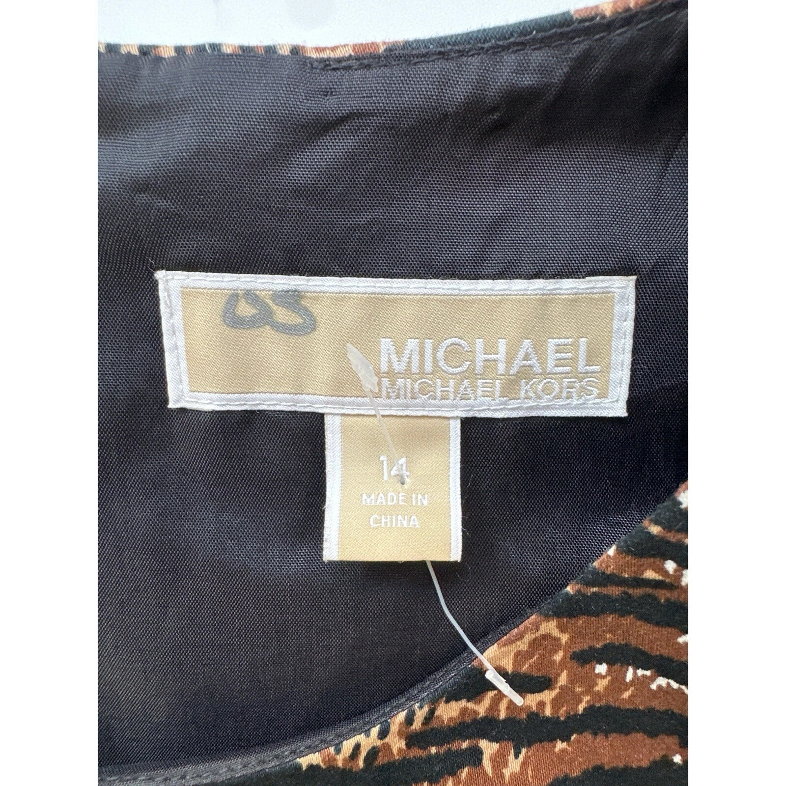 Abito Michael Michael Kors stampa animalier cotone senza maniche lunghezza ginocchio tasche 14