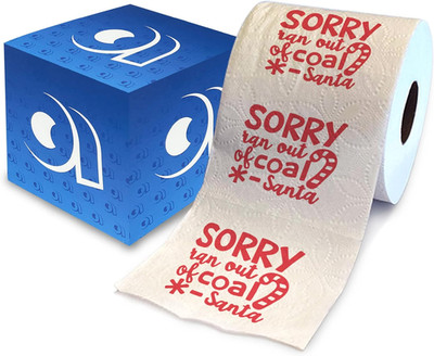 Sorry Ran Out of Coal Santa Printed Toilet Paper Gag Gift   Merry Christmas Funn
