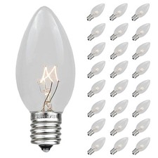 25 Pack C9 Outdoor Christmas Replacement Bulbs, E17/C9