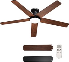 52" Ceiling Fan with Lights 5 Blade 6 Speed Remote Flush Mount Low Profile