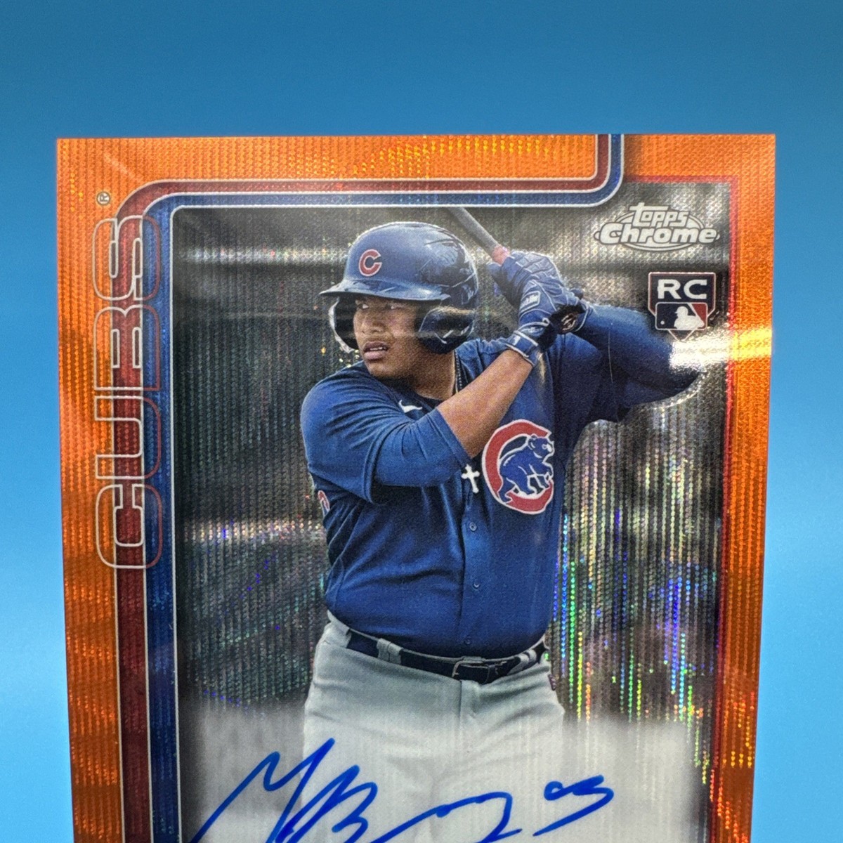 2025 Topps Chrome Update Orange Wave Moises Ballesteros RC Auto 