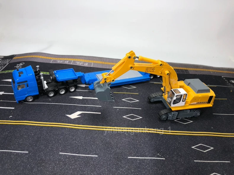 Siku 1/87 flatbed trailer with excavator 1847 alloy model - Image 3 of 4