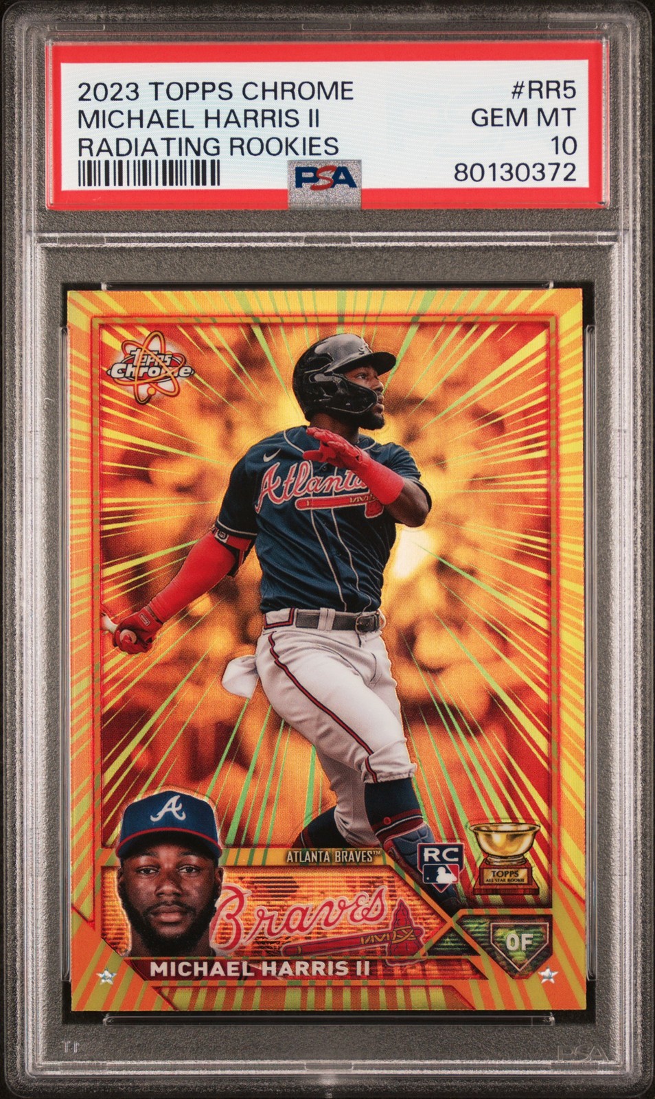 2023 Topps Chrome Michael Harris II Radiating Rookies PSA 10