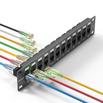 Sokqovt 12 Port Patch Panel Cat6a 1U Rack