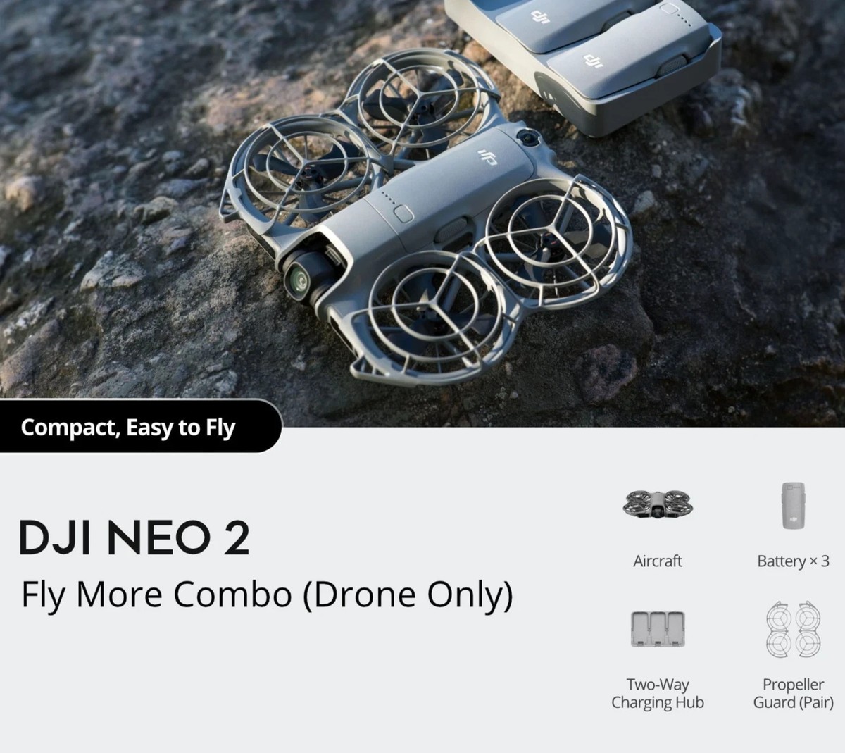 Genuine DJI Neo 2 Fly More Combo with 3 Batteries and Charging HUB