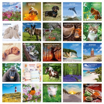 Kalender 2027 - Motivkalender Bildkalender 30 x 30 cm - über 40 Motive