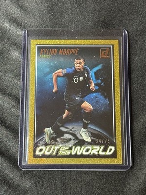 Kylian Mbappe 2018 Donruss Out of this World Gold #34/75 Rookie RC #OW-9 France