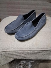 A. Testoni Blue Suede Leather Driving Loafers Made In Italy Mens Sz 10