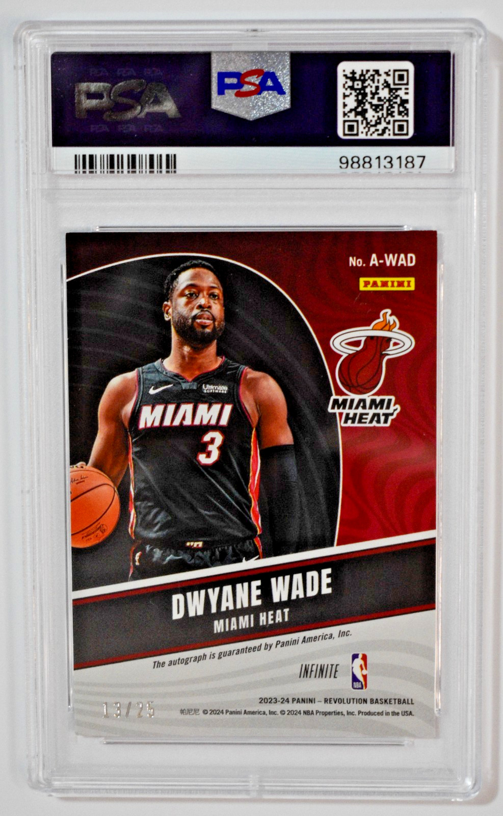 2023 Revolution Dwyane Wade Autograph Infinite /25 On Card Auto PSA 8 Heat view 2