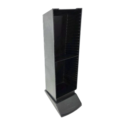 Vintage LaserLine CD Storage Tower Black Plastic Design Holds 30